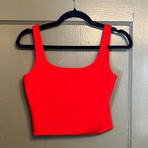 Bold Red Sleeveless Crop Top